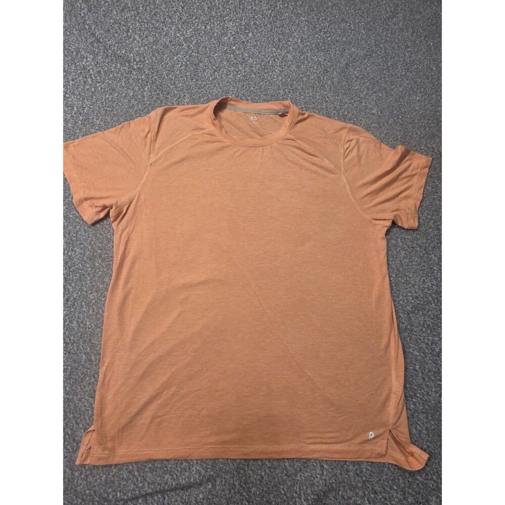Right of Way Cotton Jersey Crew Neck Short Sleeve T-Shirt Orange Size XL